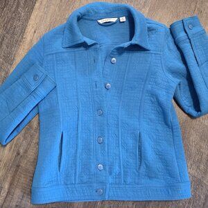 Isasc Mizrahi Live Jean-style Jacket  Aqua Blue Sz X-Small
